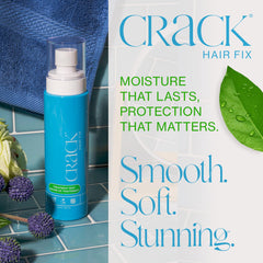 Crack Hair Fix Mist after-use results show smoother, shinier hair.