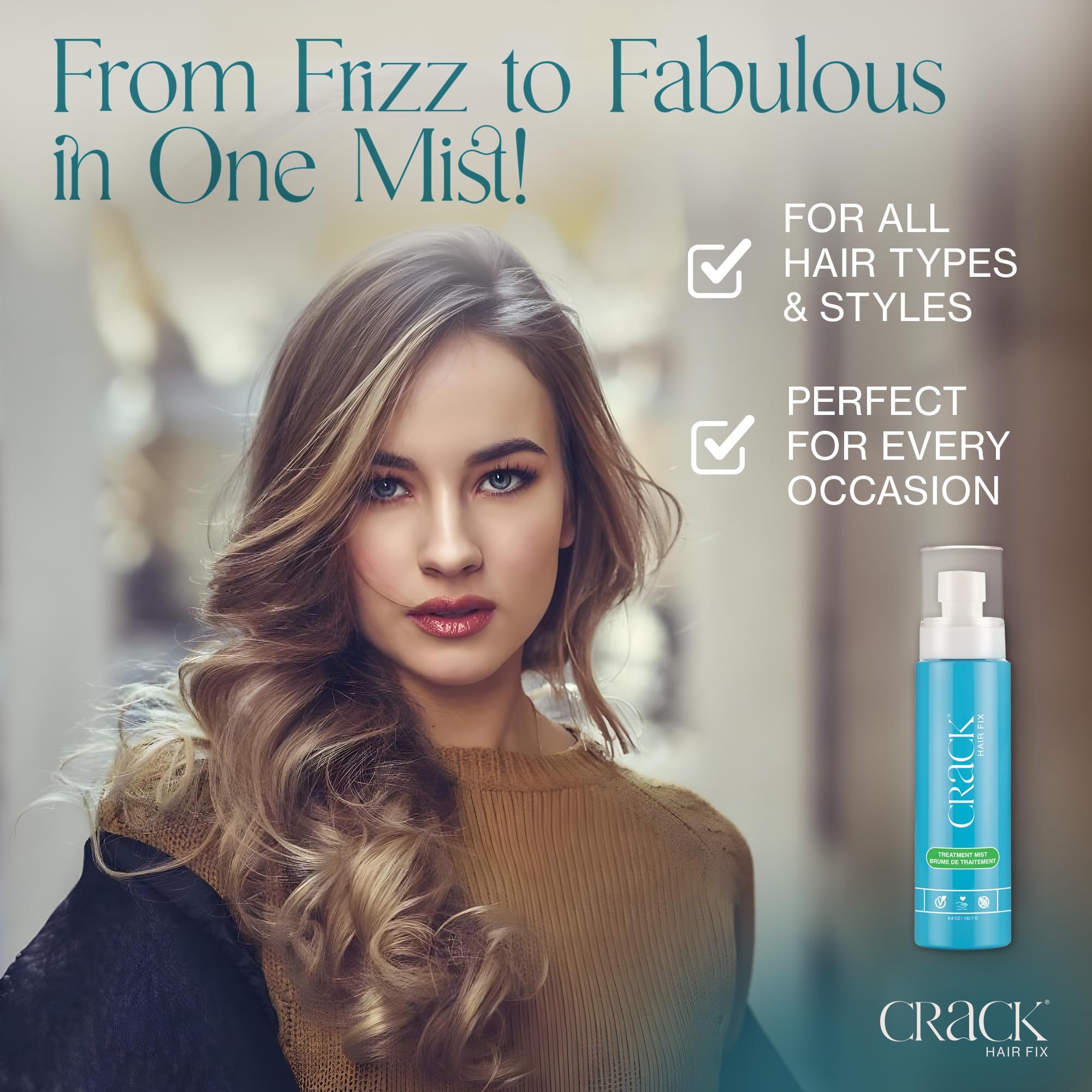 Crack Hair Fix Mist silky texture after use improves manageability.