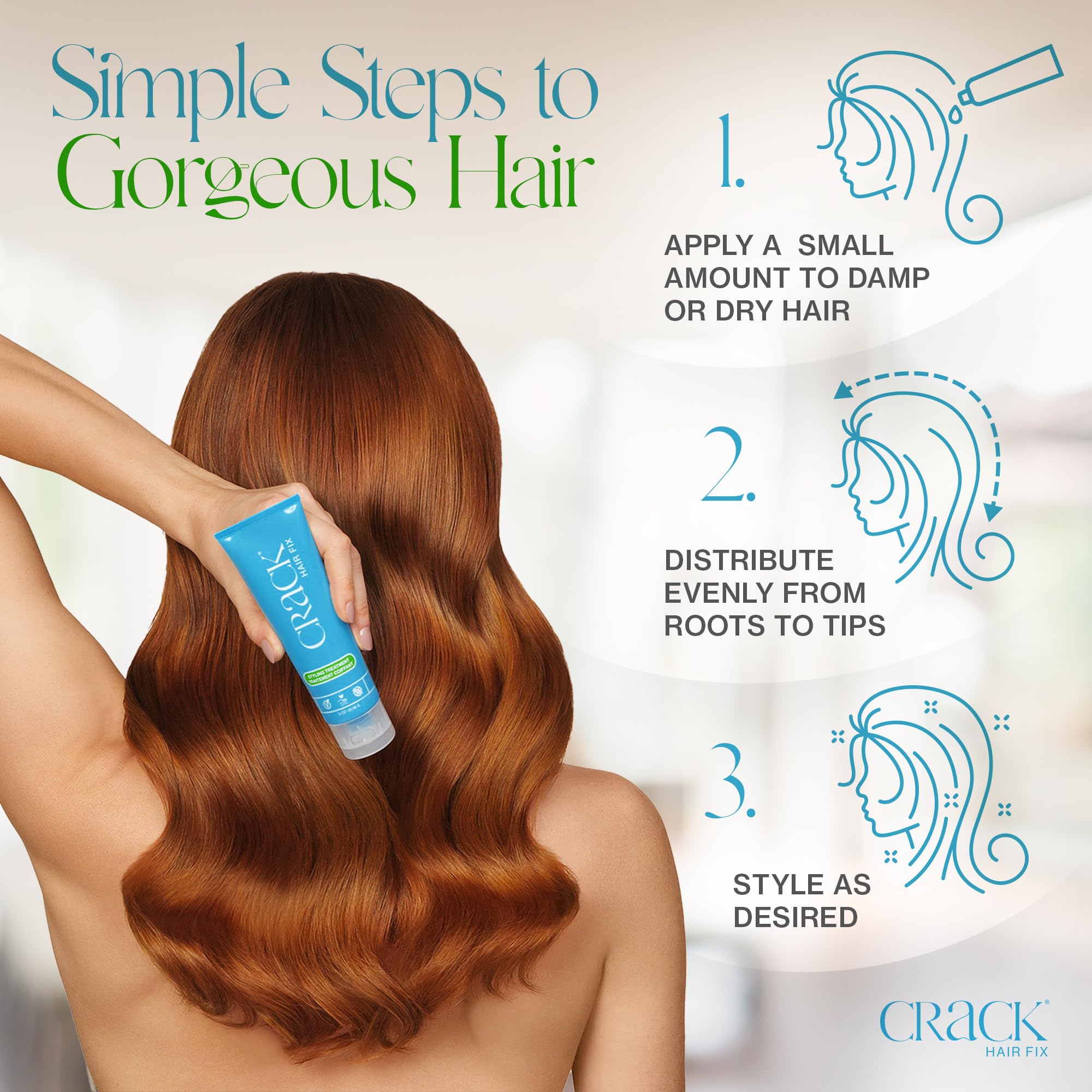 Crack Hair Fix Styling Cream frizz-control close-up on hair