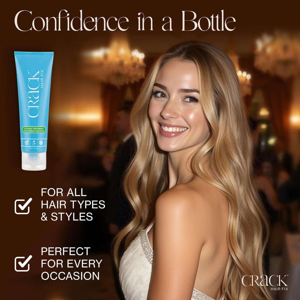 Crack Hair Fix Styling Cream bottle highlighting heat protection