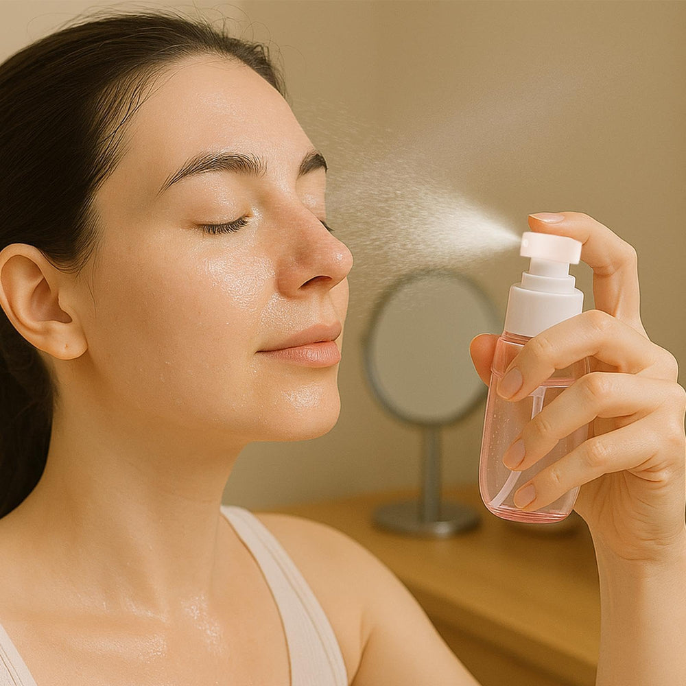 Cracrab 2oz pink close-up shows fine mist nozzle for precise facial application.