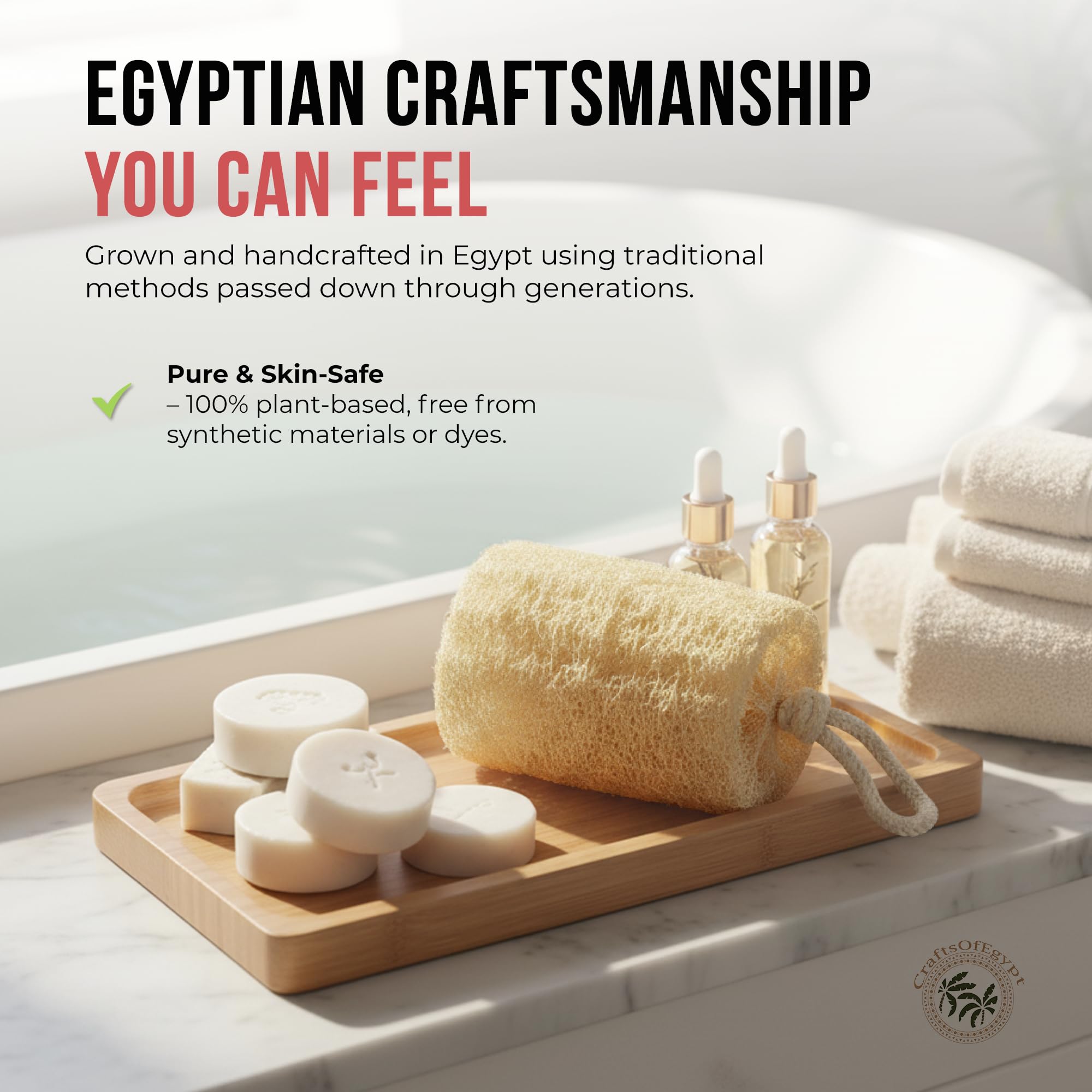 CraftsOfEgypt loofah-dry-storage shows reusable natural sponge after use.