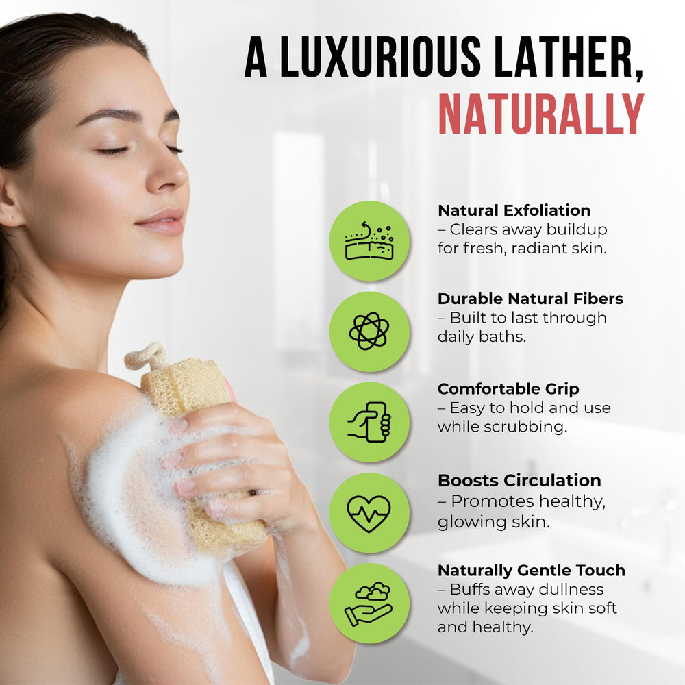 CraftsOfEgypt loofah-fiber-closeup shows natural texture ideal for exfoliation.