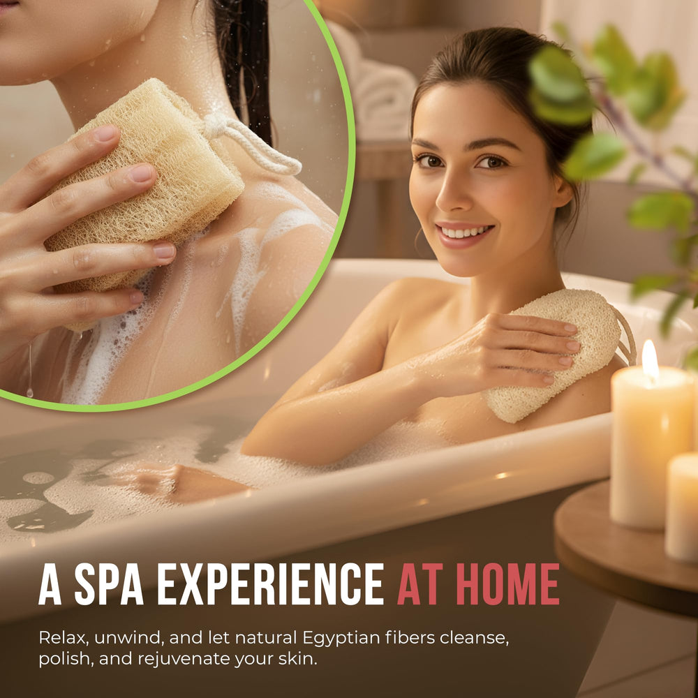 CraftsOfEgypt loofah-lather-foam demonstrates rich foam for cleansing.