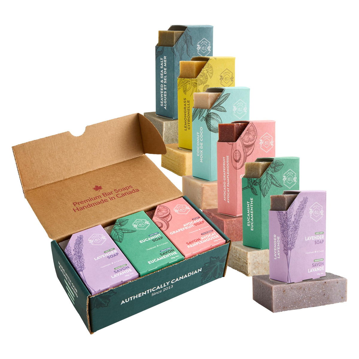 Crate 61 handmade Canada soap shows premium cleansing with plant-based ingredients for dry-skin care.