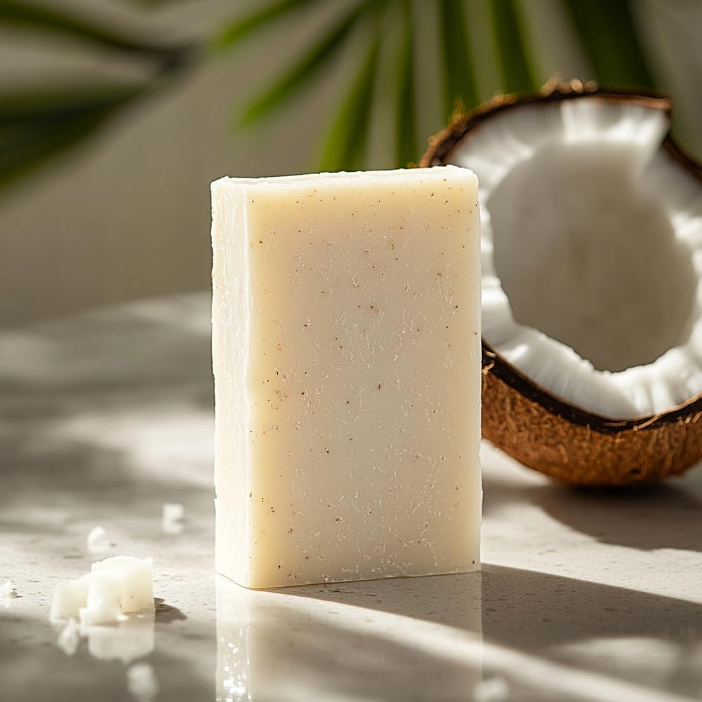Crate 61 Organics coconut bar soap packaging in kraft paper supports sustainable packaging