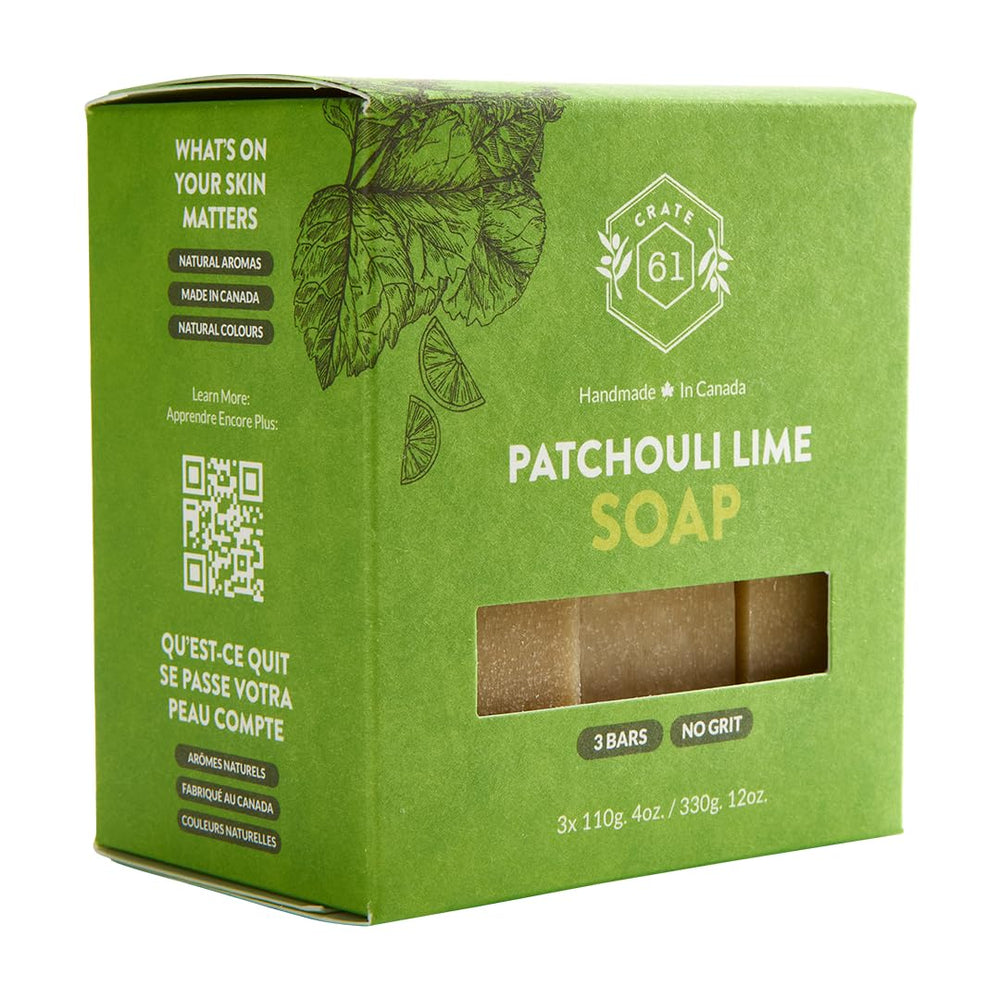 Crate 61 Organics handmade in Canada label on soap bar
