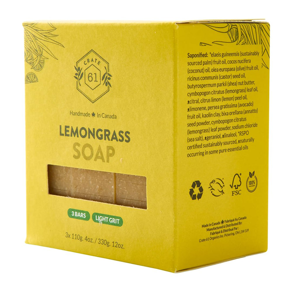 Crate 61 Organics lemongrass bar soap gift set ideal for thoughtful gifting.