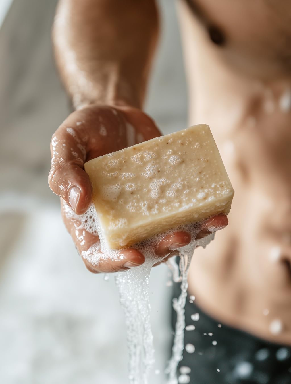 Crate 61 Organics natural ingredients olive coconut oil in creamy lather