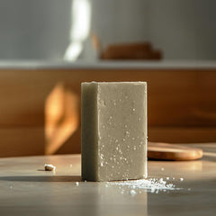 Crate 61 Organics plant-based cold-process ingredients image emphasizes olive oil, coconut oil, shea butter.