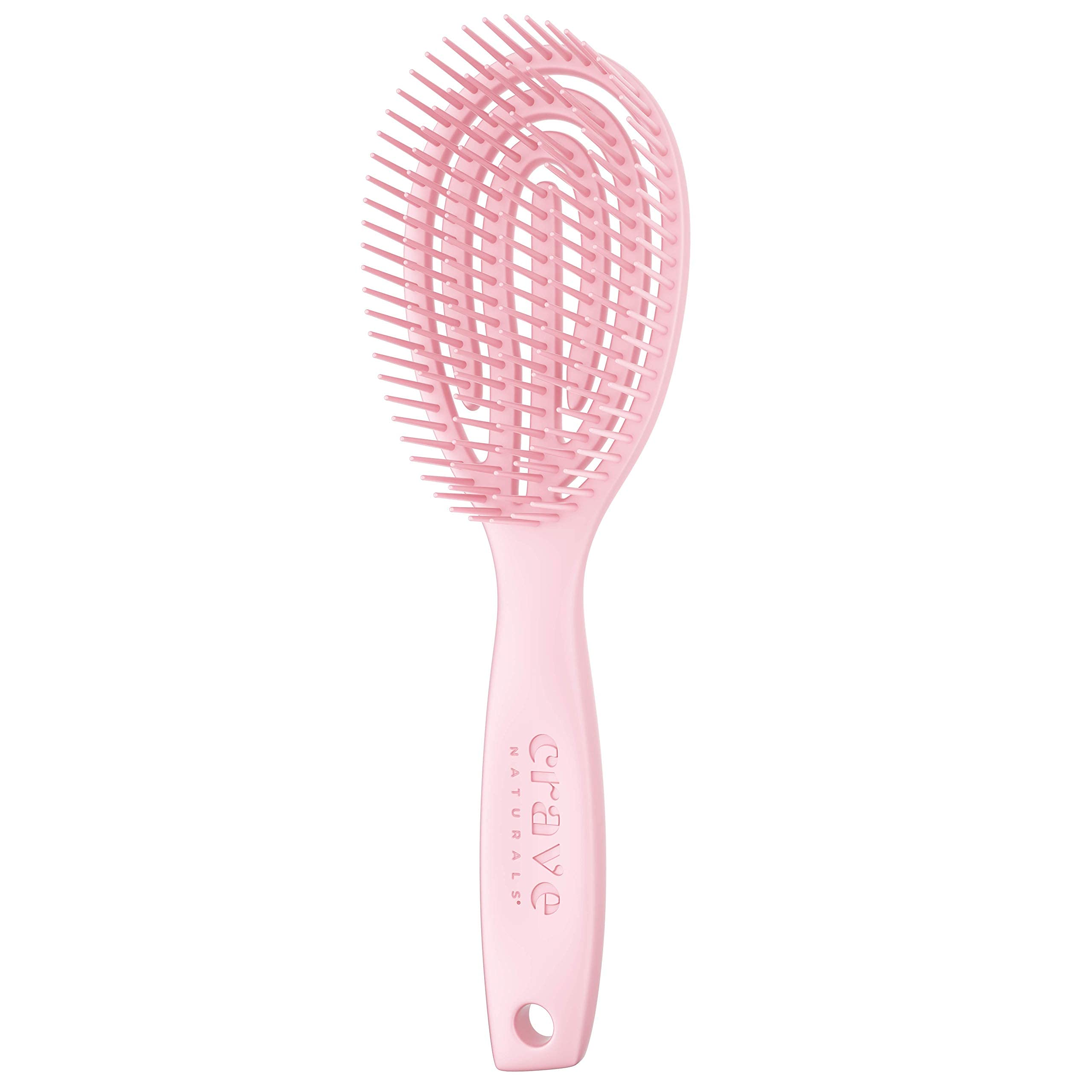 Crave Naturals FLEX DMC detangling brush 5-layers demonstrating adaptive flex system.
