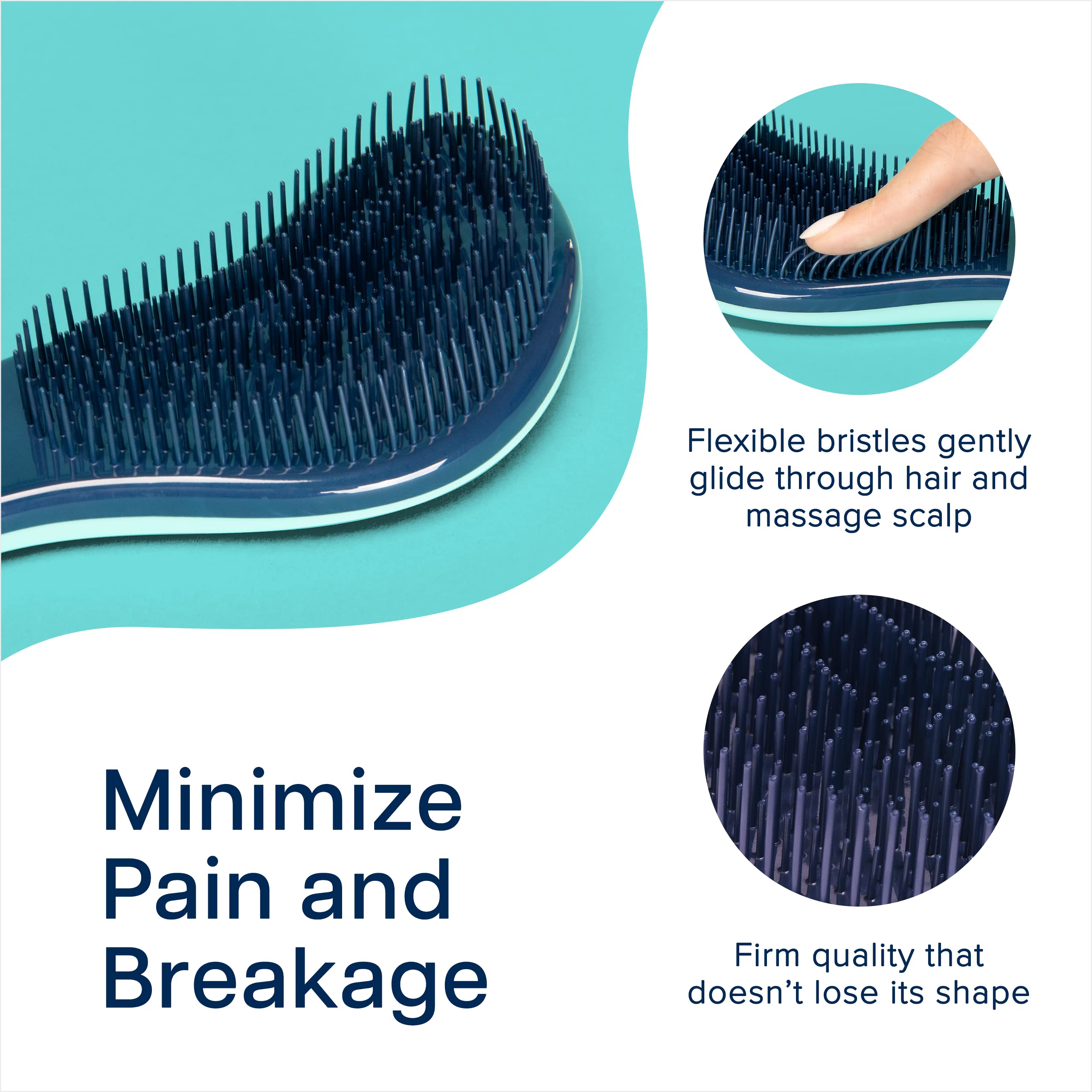 Crave Naturals Glide Thru detangler brush 2-pack displayed for versatile wet and dry hair care.