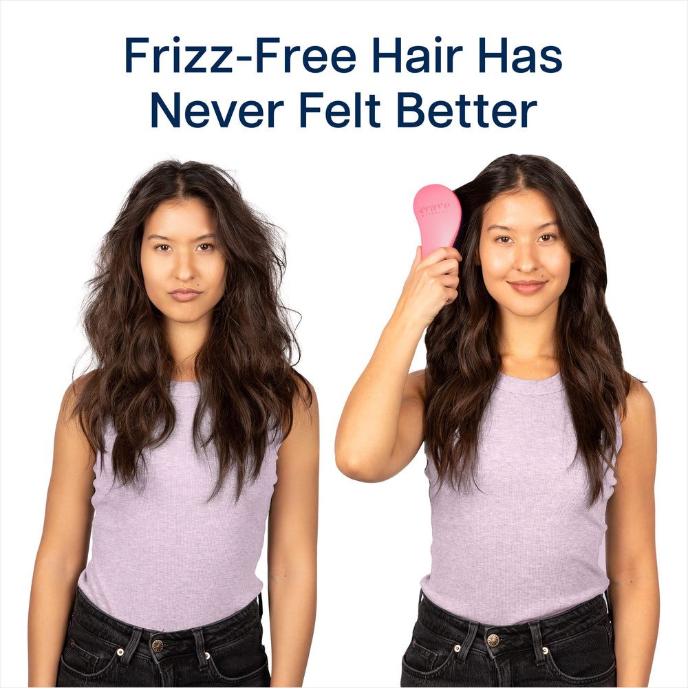 Crave Naturals Glide Thru detangler brush demonstrates curl definition with natural bounce.