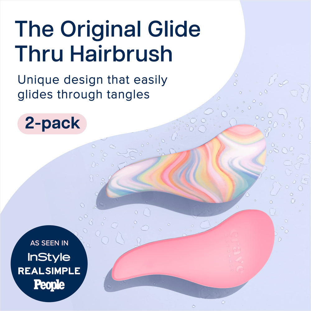 Crave Naturals Glide Thru Detangler Brush flexible bristles reduce tugging for comfortable brushing.