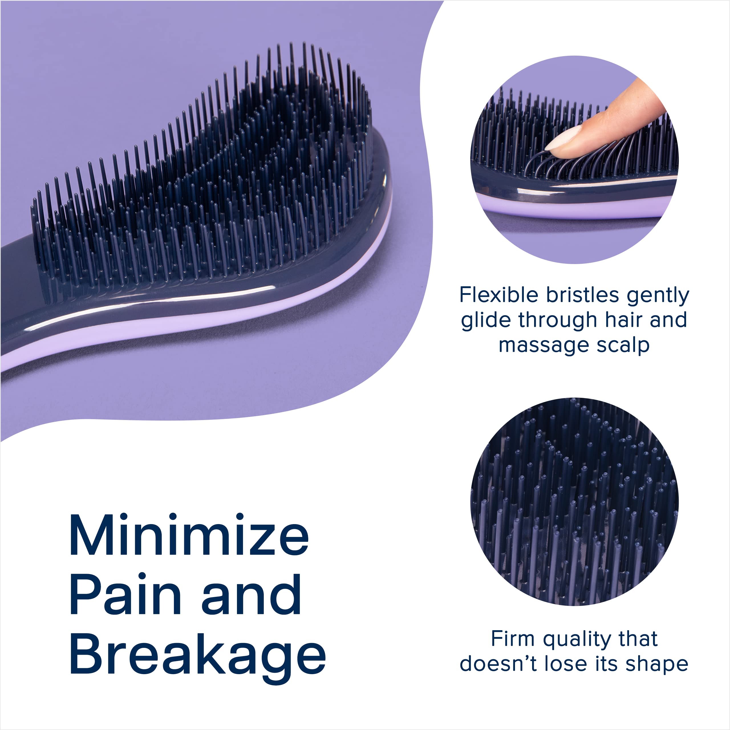 Crave Naturals Glide Thru bristles closeup highlights cone shaped detangling