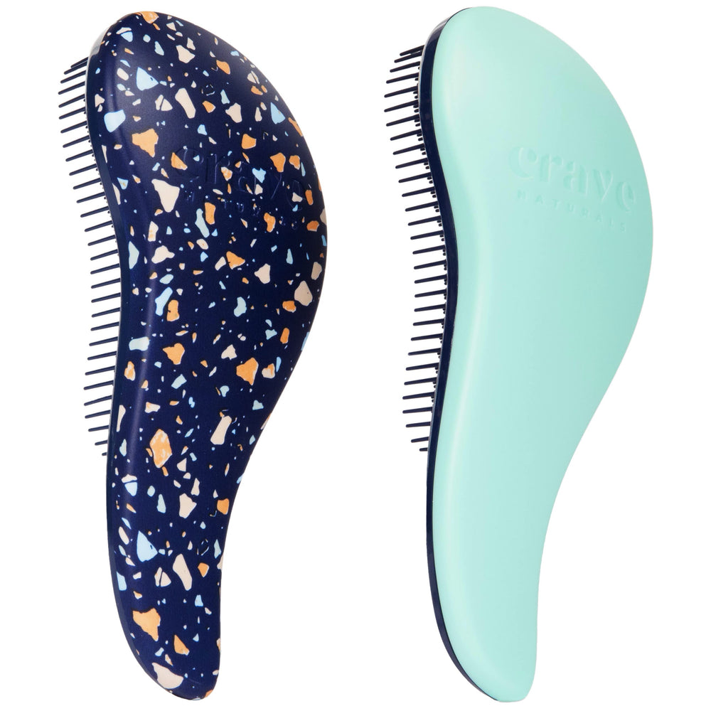 Crave Naturals Glide Thru detangling brush in turquoise for gentle knot relief and smooth hair.