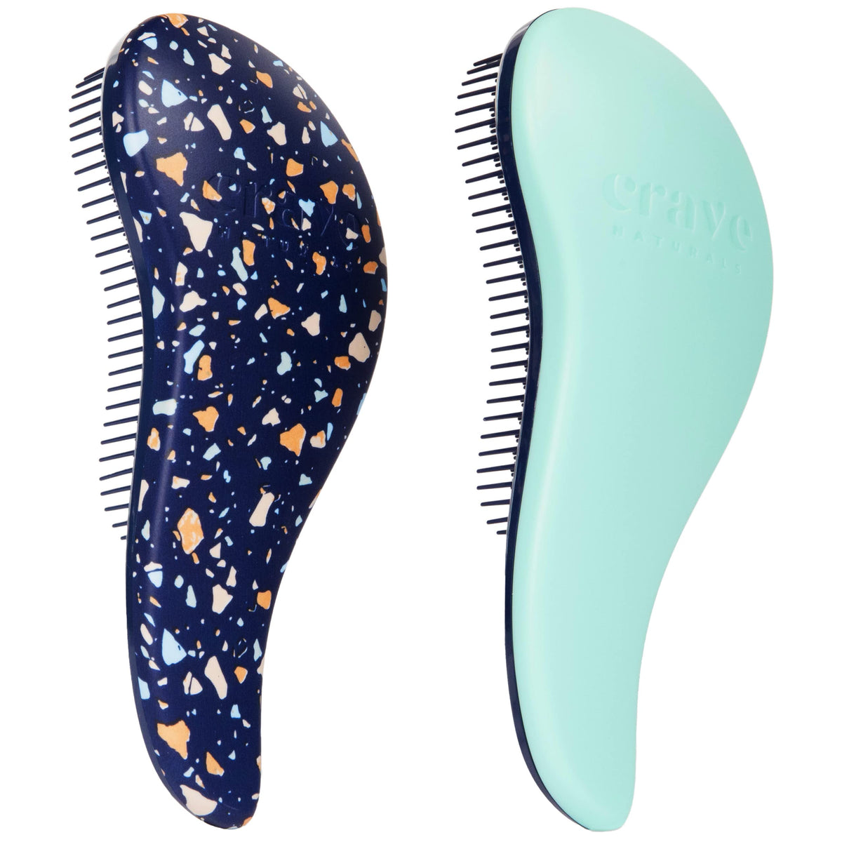 Crave Naturals Glide Thru detangling brush in turquoise for gentle knot relief and smooth hair.