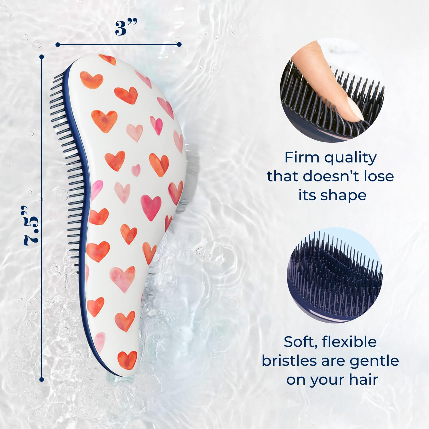 Crave Naturals Glide Thru on wet hair with soft bristles for smooth brushing.