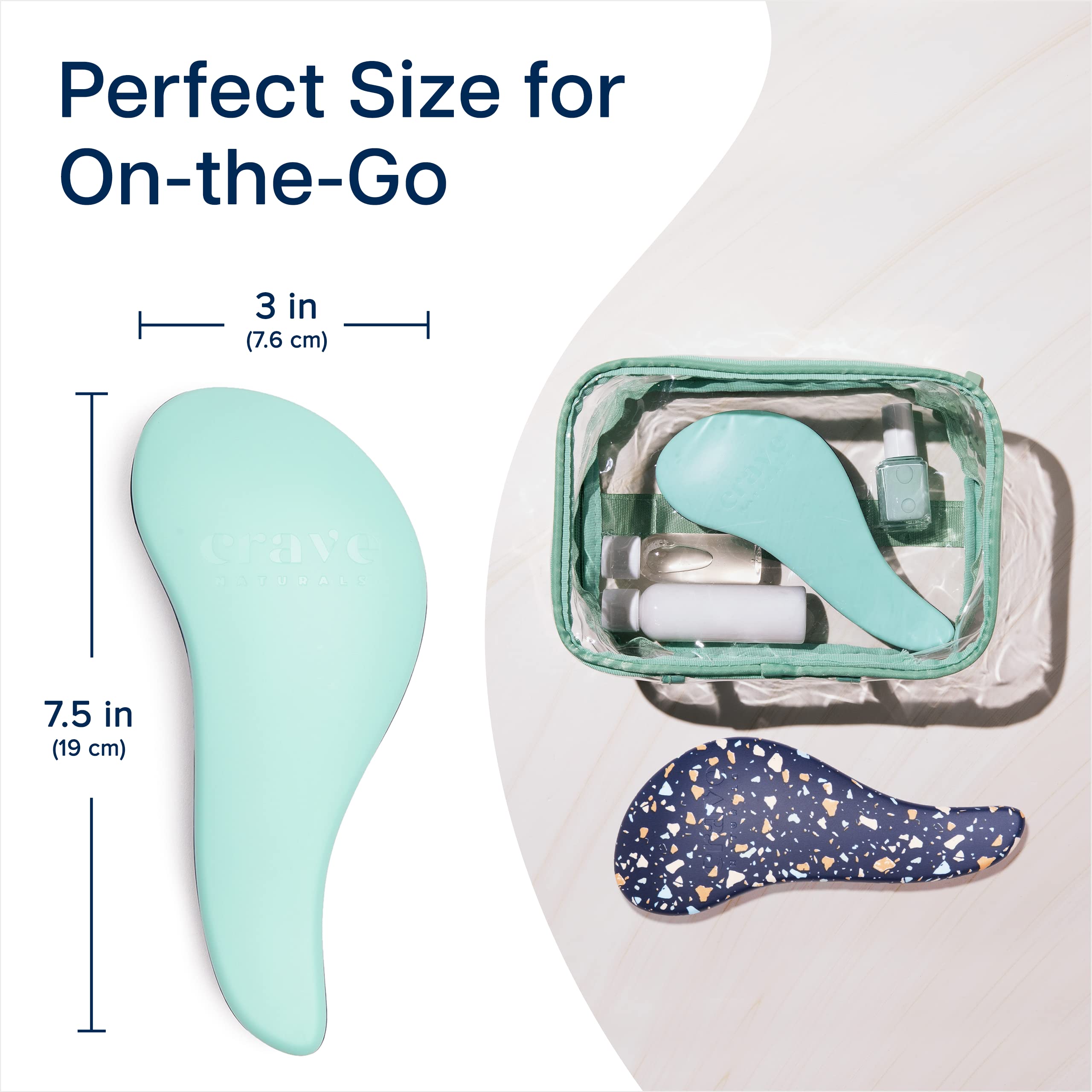 Crave Naturals in-hand grip supports comfortable detangling during quick morning routines.