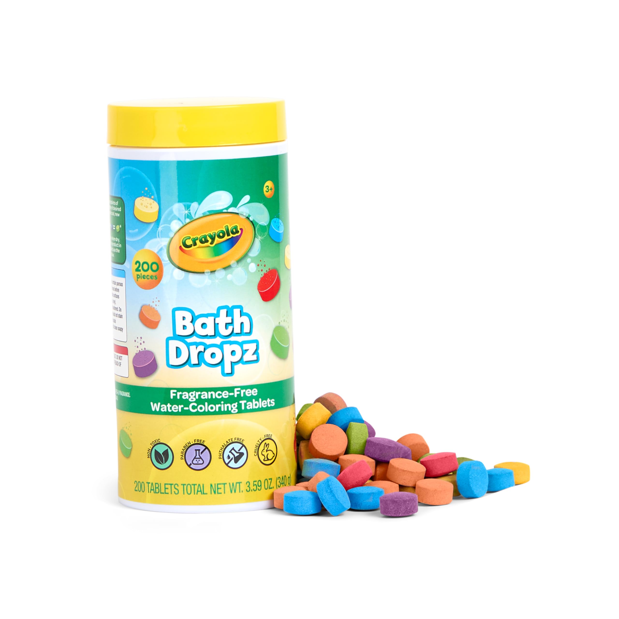 Crayola Bath Dropz fragrance-free formula highlights safe, kid-friendly bath color option