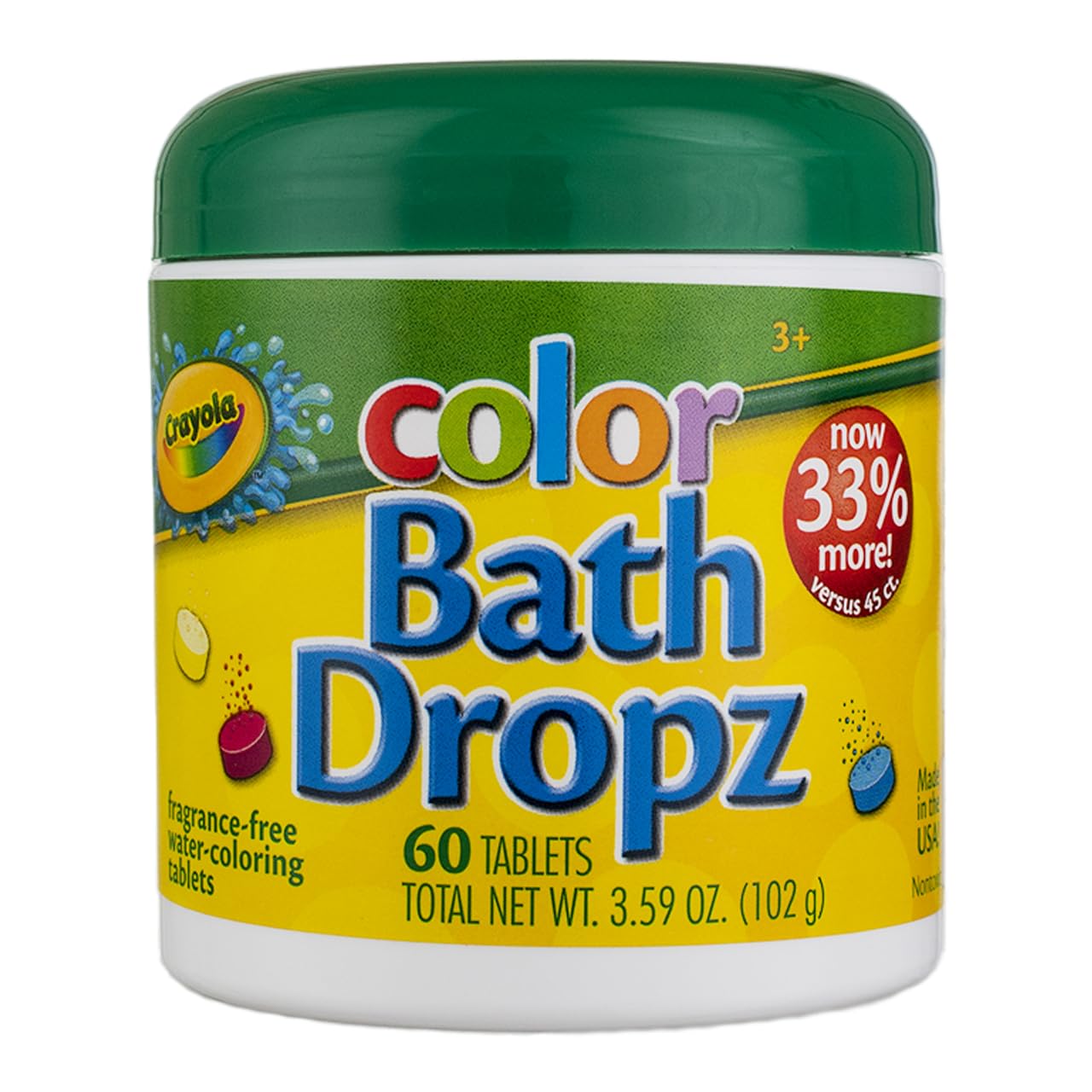 Crayola Bath Dropz pack of two shows vibrant colors for playful bath time.