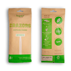 Crazors travel-size eight-pack emphasizes ready grooming on the go.