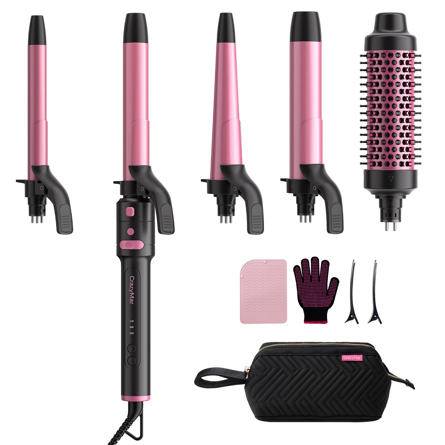CrazyMar 5 in 1 automatic curling iron kit for salon-ready curls on the go