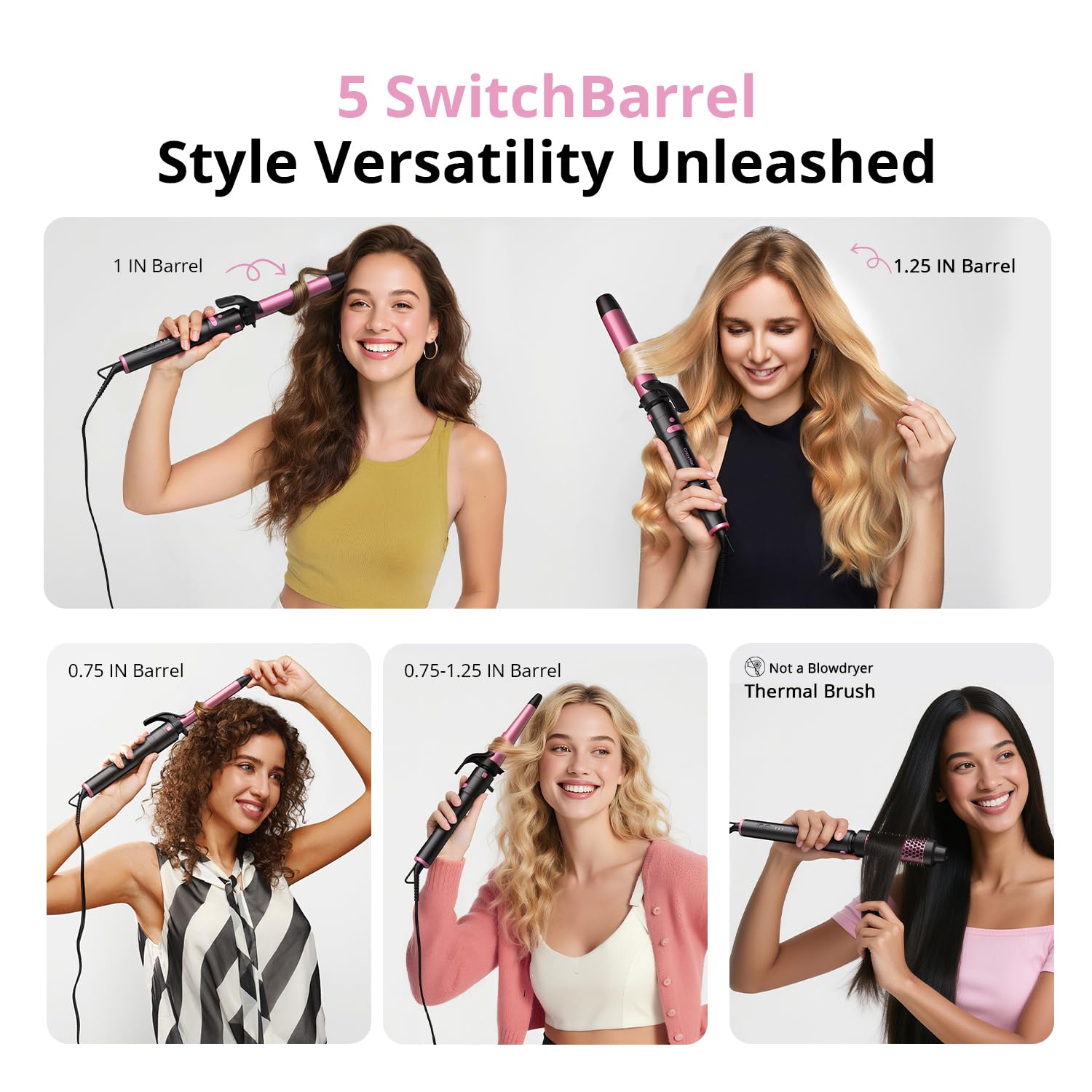 CrazyMar cone barrels for tapered curls and smooth beachy textures