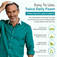 crcle minoxidil foam application demonstrates easy daily use for hair regrowth routine