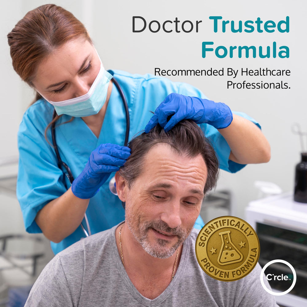 crcle minoxidil foam dispense illustrates convenient dosing and tidy application