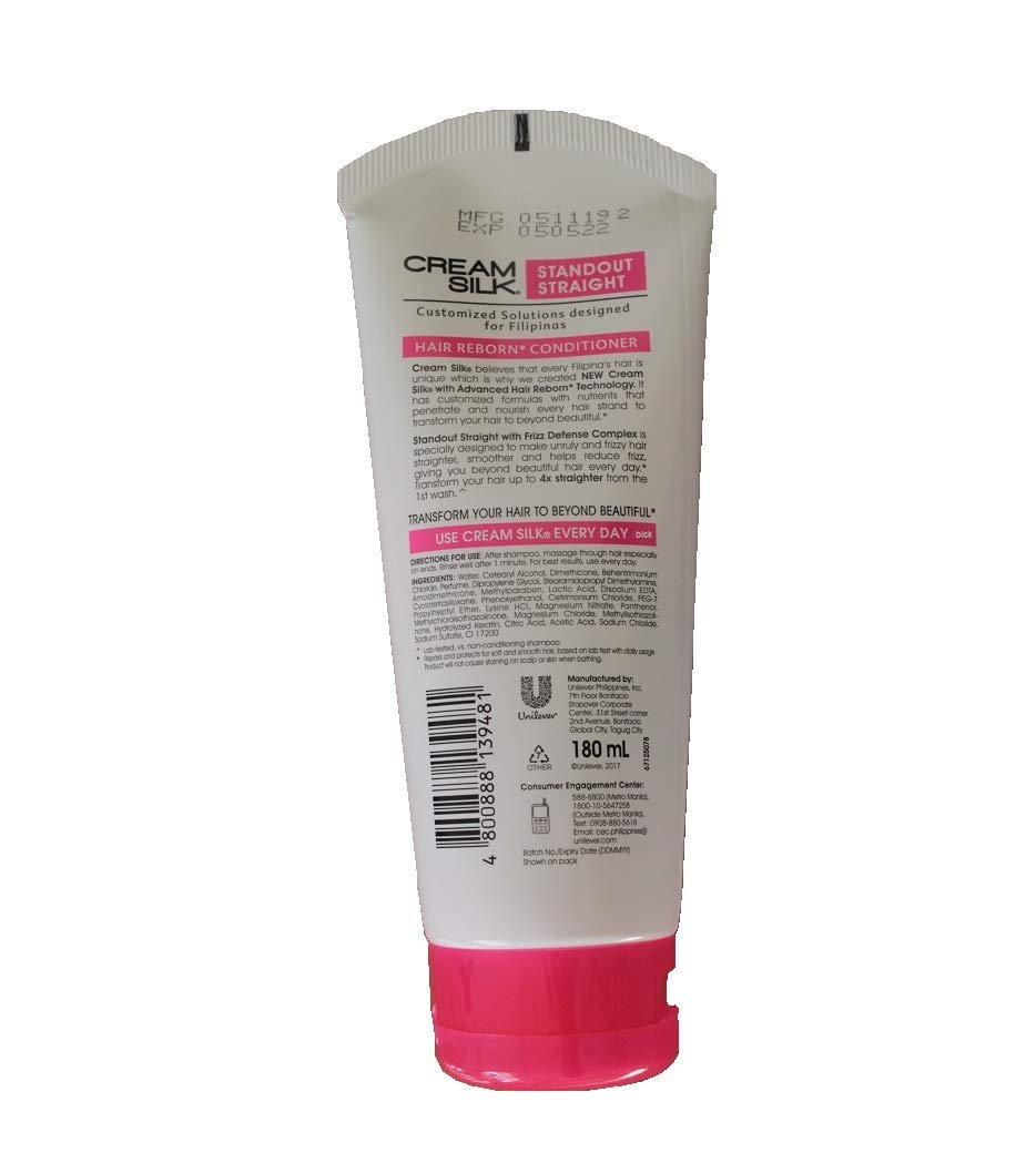 Cream Silk Standout Straight hair after use with enhanced manageability and shine.