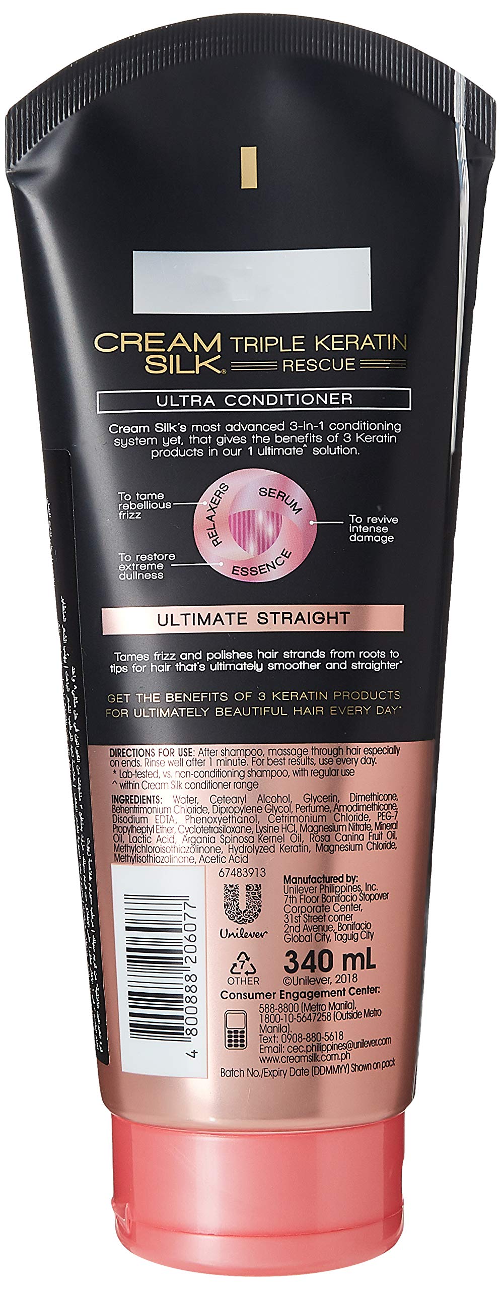 Cream Silk Triple Keratin Rescue pour demonstrates easy detangling