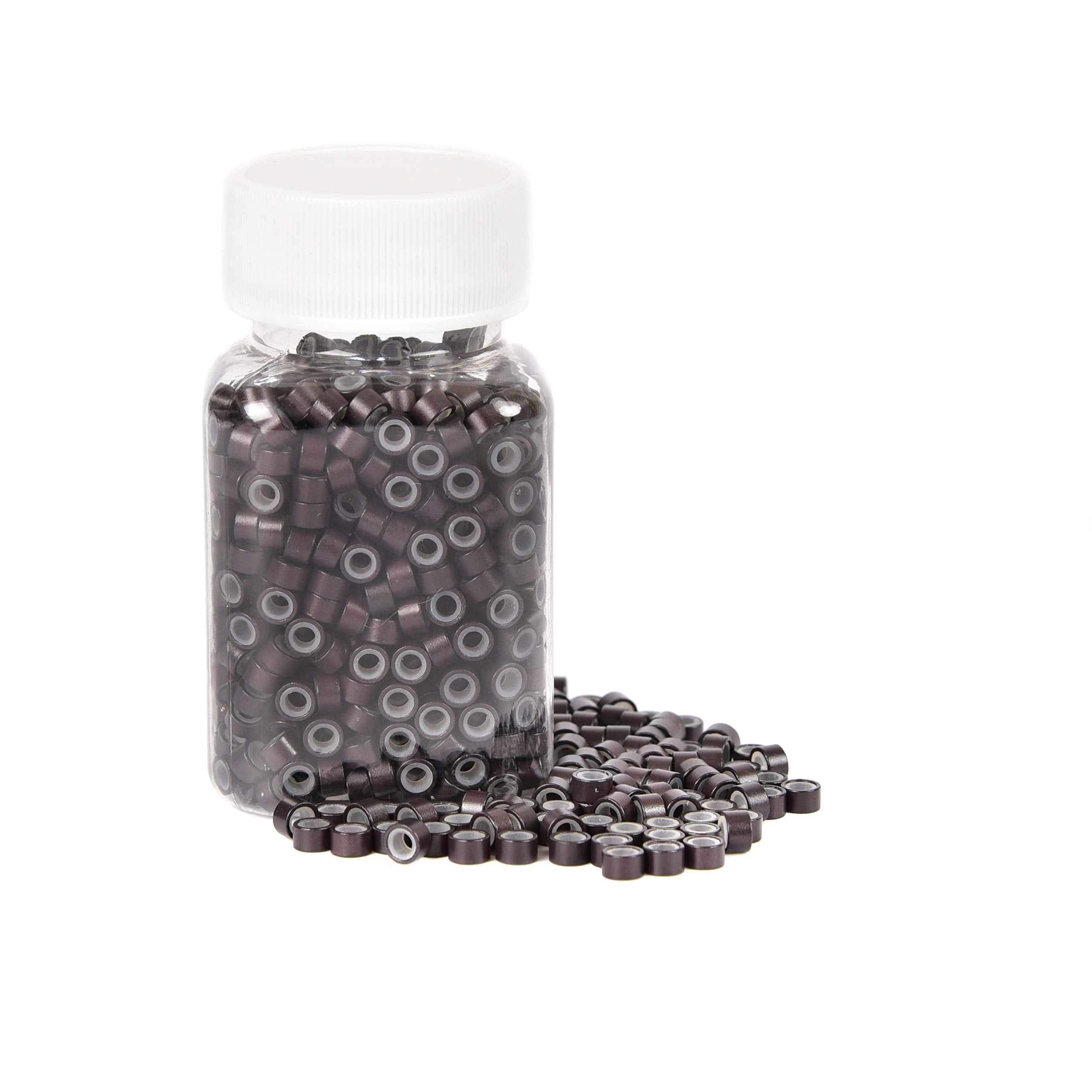 CREATE BEAUTY silicone micro link rings closeup with 5mm size and silicone lining for gentle hold