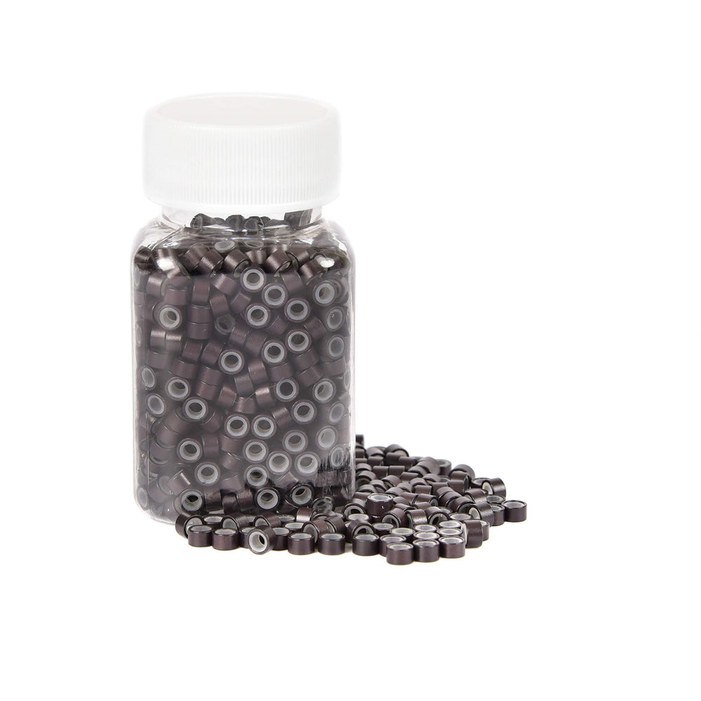 CREATE BEAUTY silicone micro link rings closeup with 5mm size and silicone lining for gentle hold