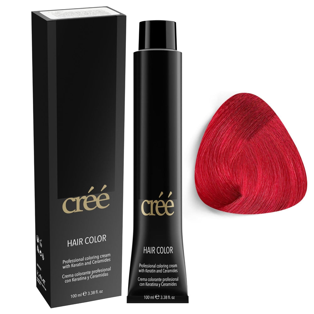 Créé Cree professional red packaging highlights salon-grade at-home color prep