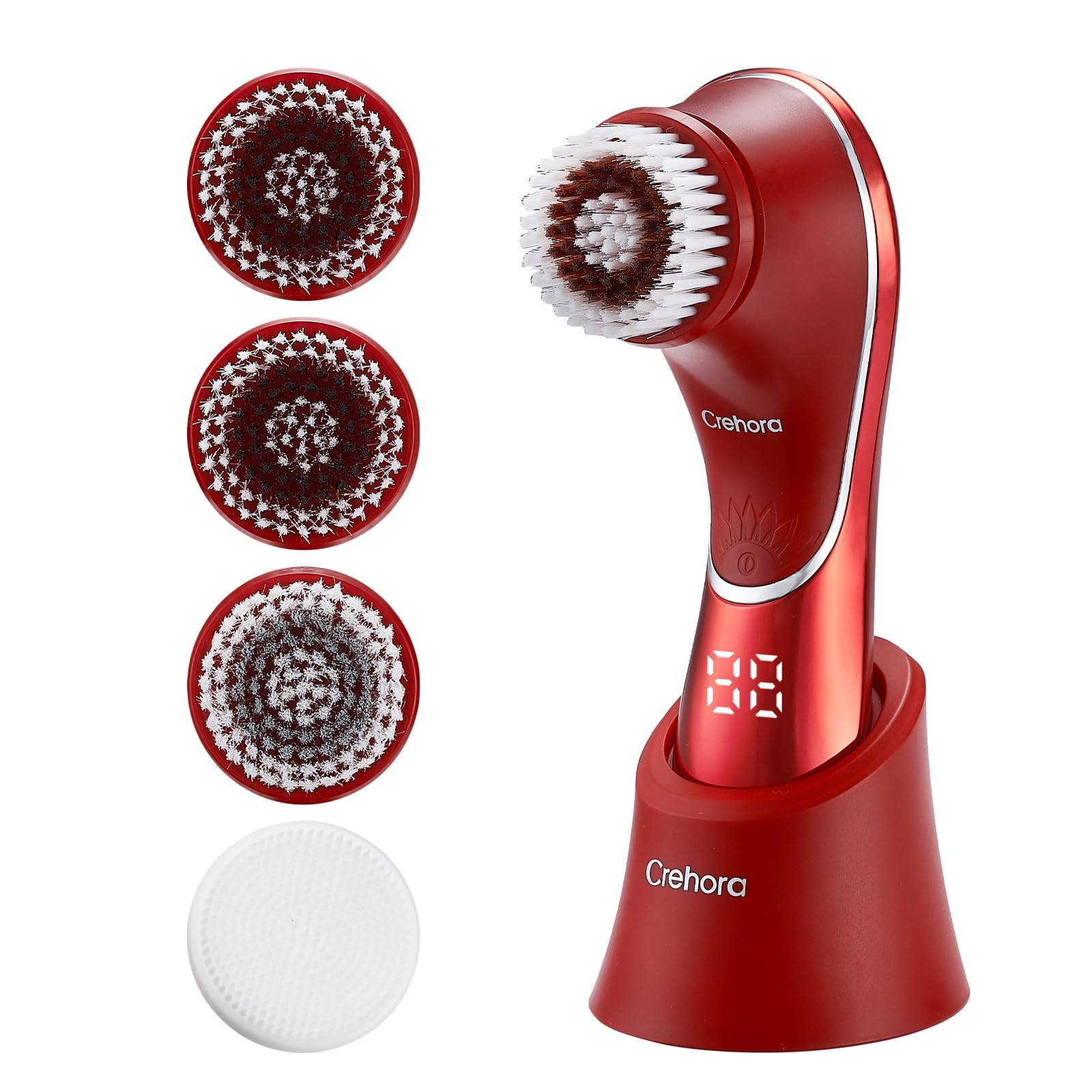 Crehora facial cleansing brush four heads for versatile cleansing and exfoliation.