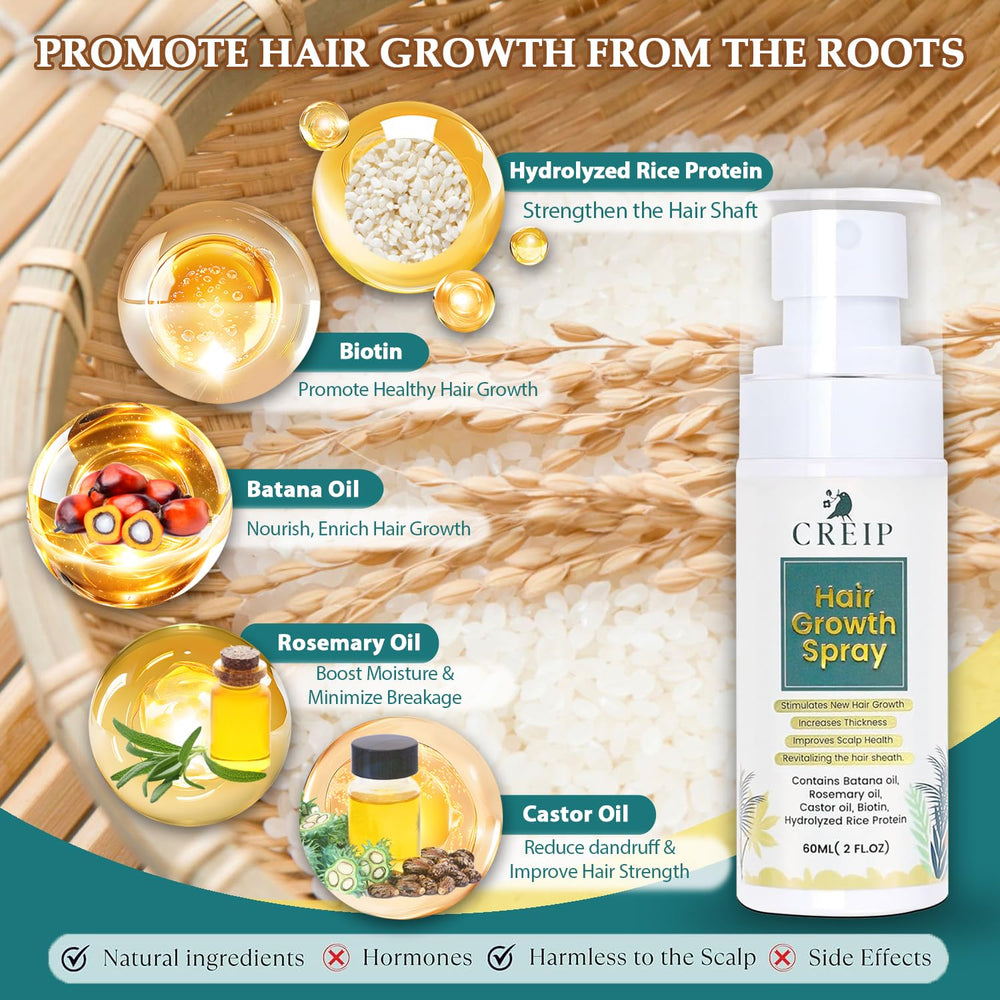 Creip Batana oil serum pour highlights nourishing texture on scalp