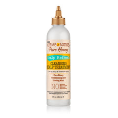 Creme of Nature Pure Honey Scalp Refresh bottle shows no-rinse cleansing for between-wash days.