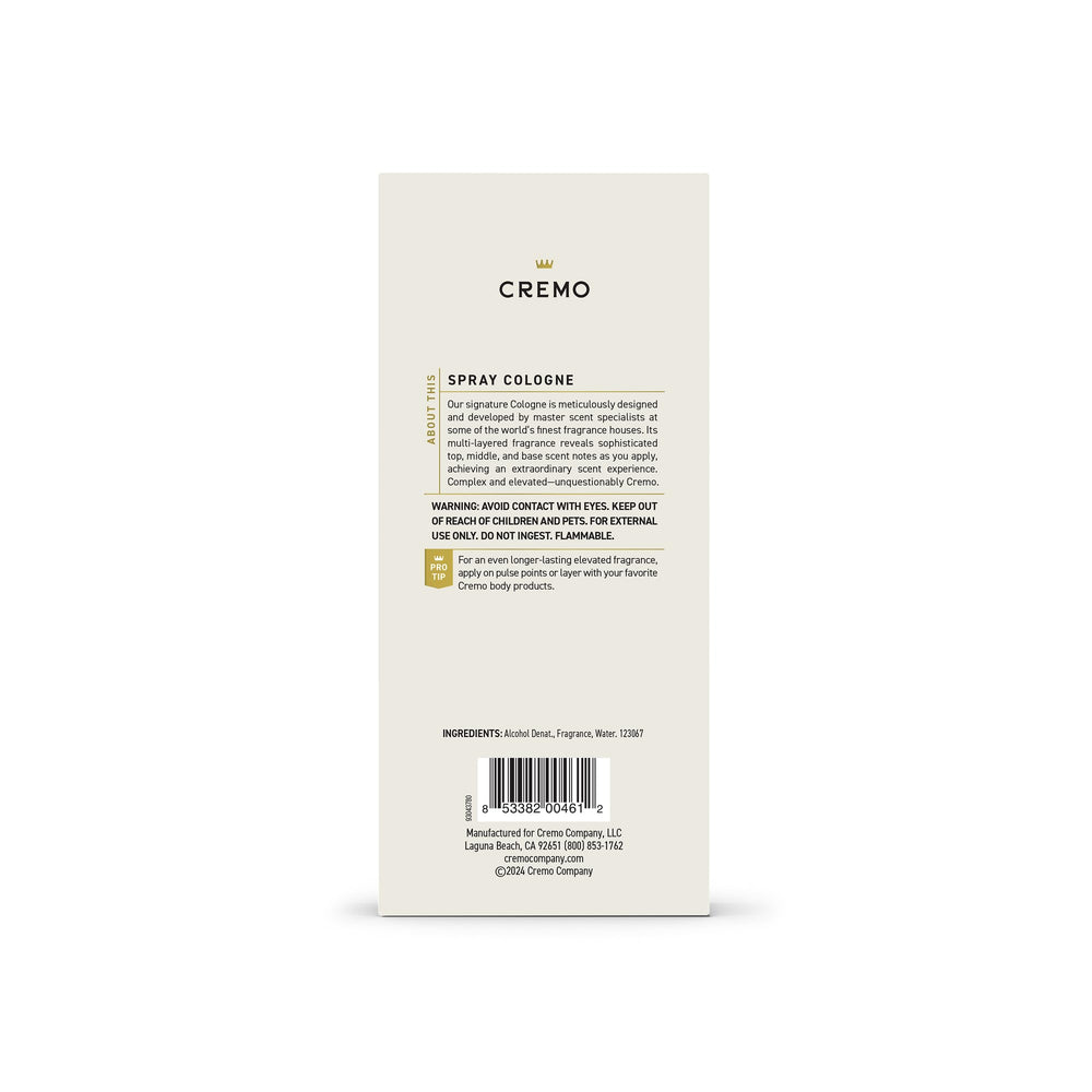 Cremo Blue Cedar & Cypress spray on skin for a lasting scent experience