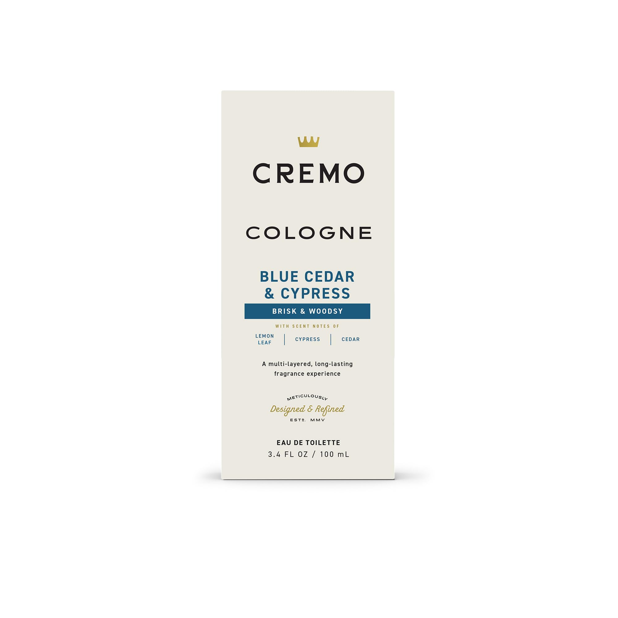 Cremo Blue Cedar & Cypress travel spray supports carry-on fragrance on the go