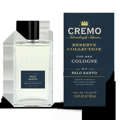 Cremo Palo Santo Cologne bottle on display for everyday confidence.