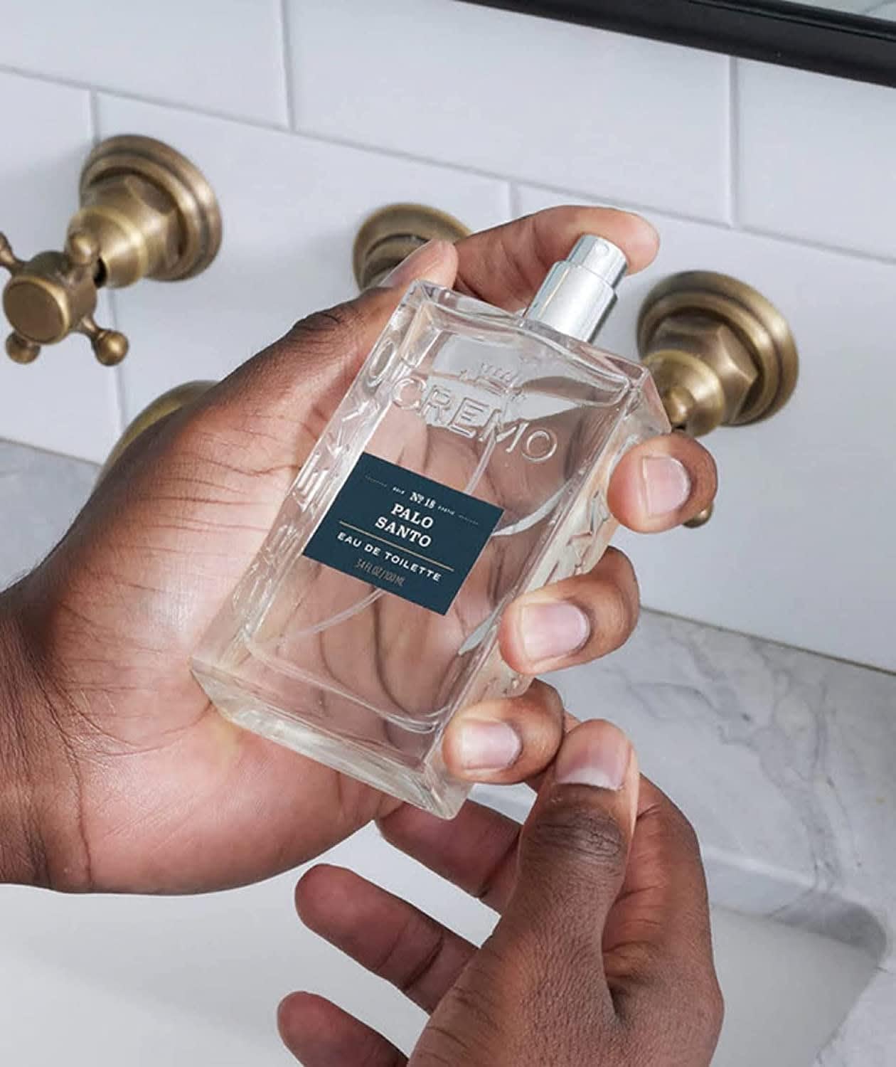 Cremo Palo Santo Cologne reveals dry papyrus texture for a refined profile.