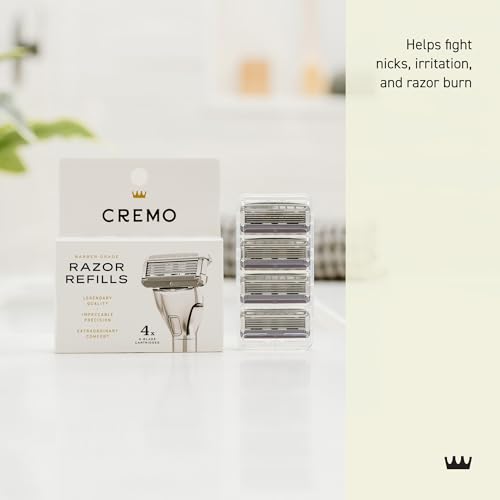 Cremo Razor Refills with hydrating gel pools show slick lubrication for comfortable glide.