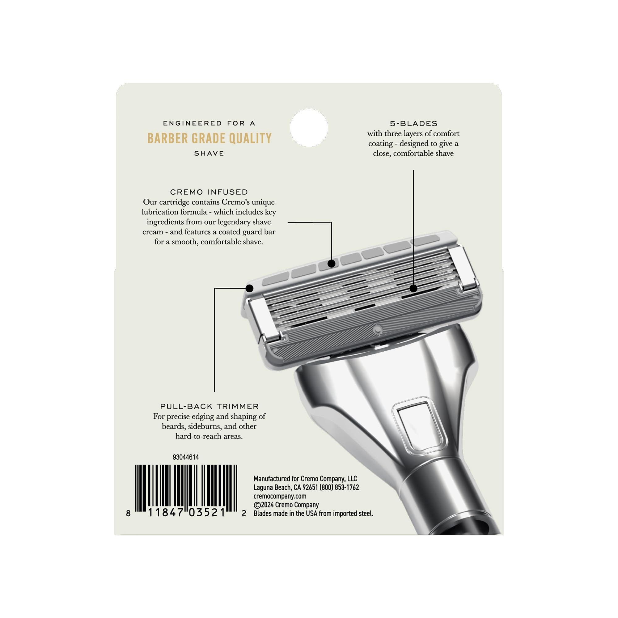 Shaving session using Cremo Refills demonstrates barber-grade closeness and comfort in daily routine.