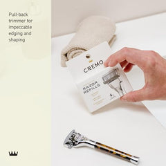 Modular handle system on Cremo Refills offers interchangeable sleeves for personalized style.