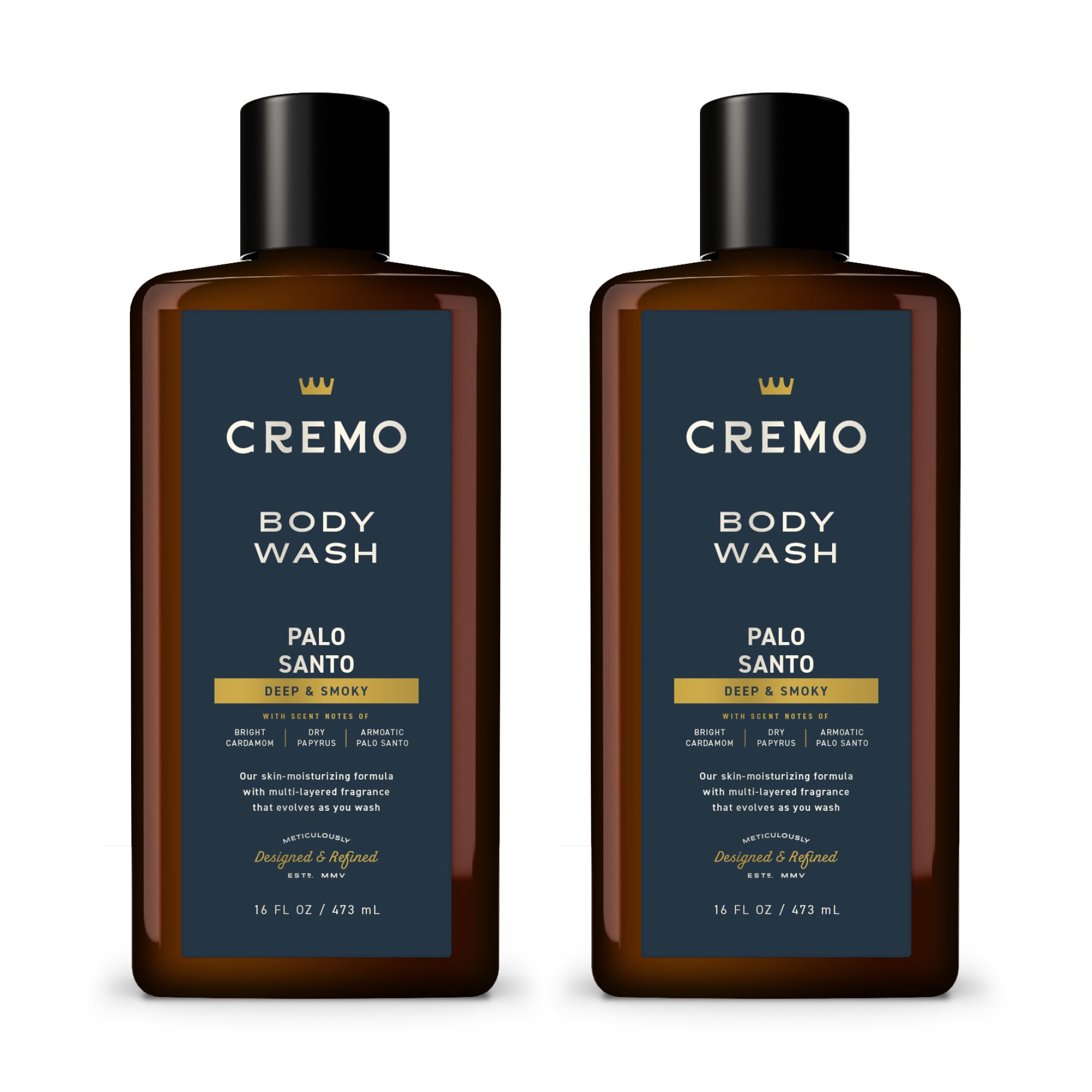 Cremo Rich-Lathering Palo Santo bottle showing premium scent and packaging for daily refreshment
