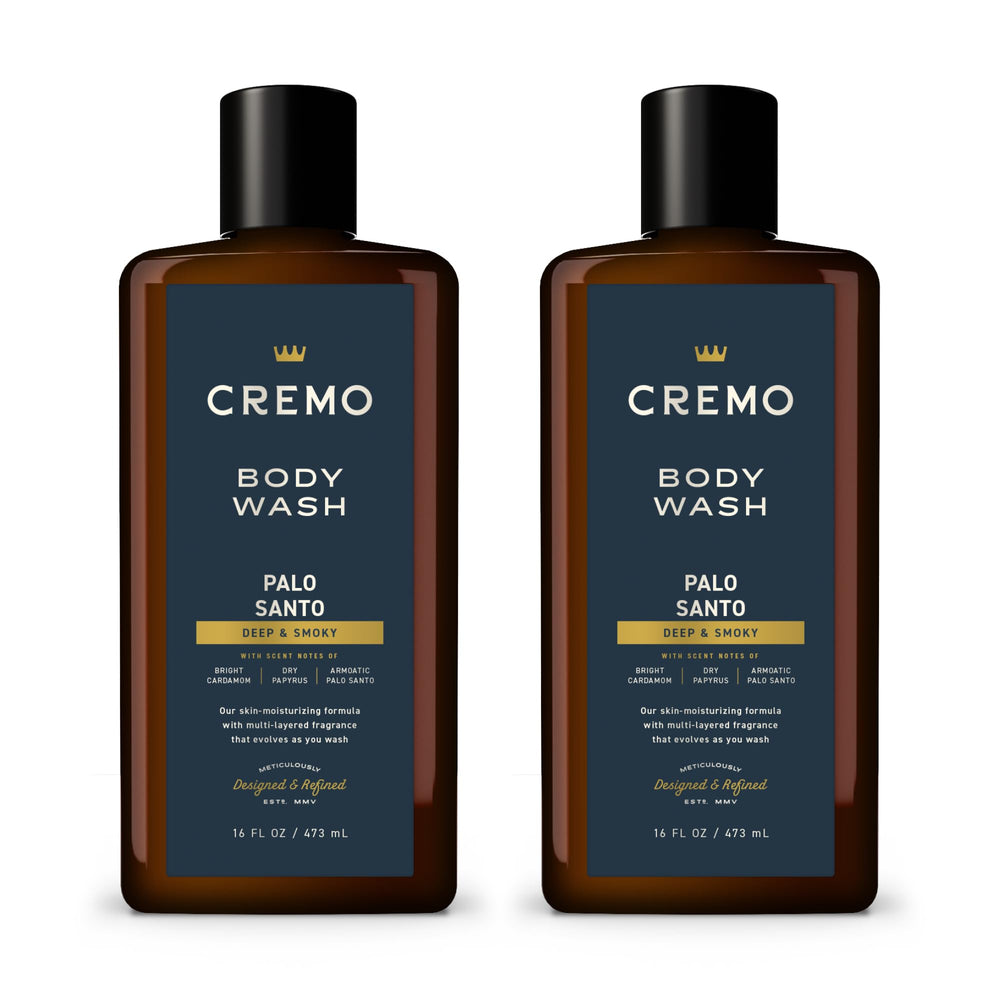 Cremo Rich-Lathering Palo Santo bottle showing premium scent and packaging for daily refreshment