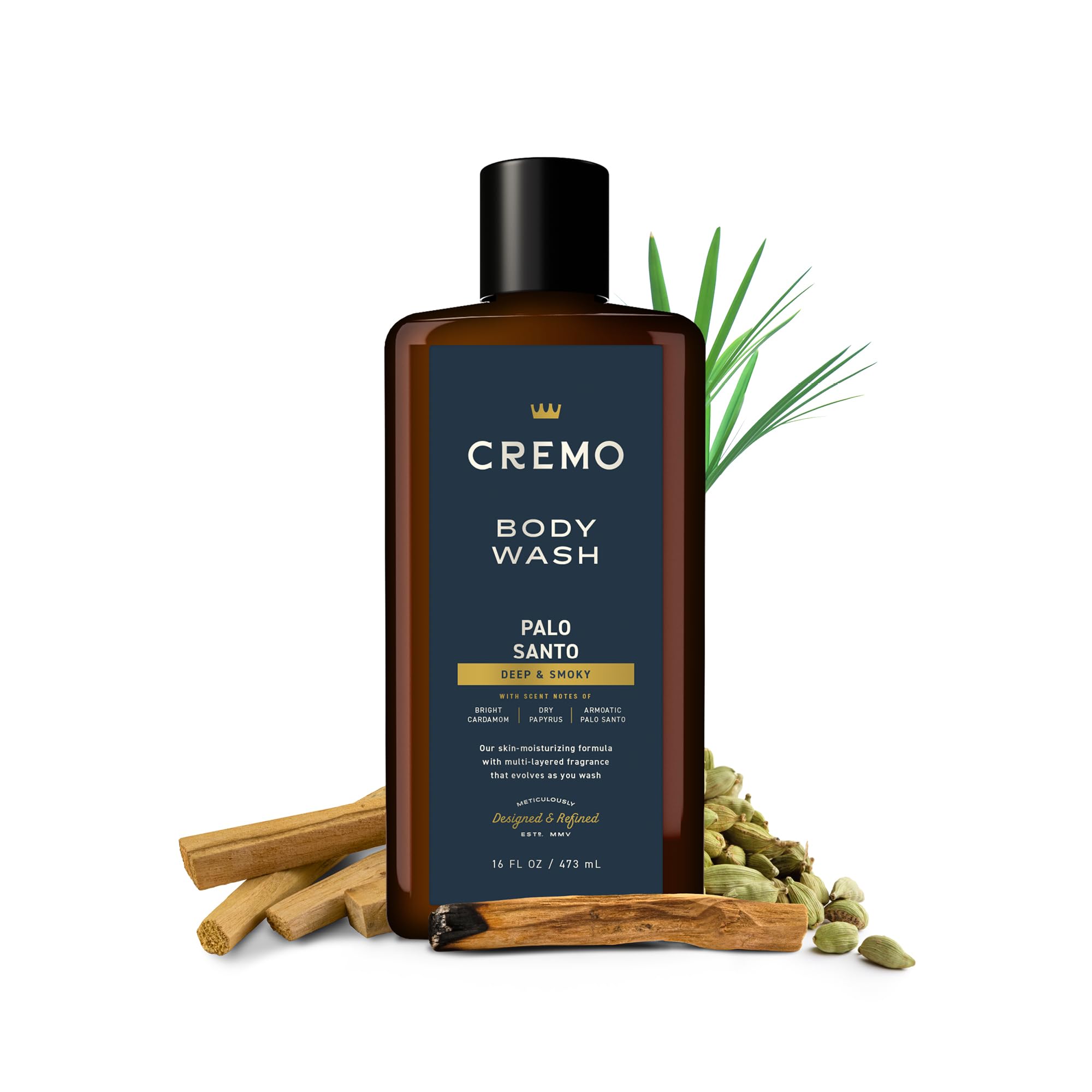Cremo shower experience Palo Santo ritual suggesting a refined, refreshing routine