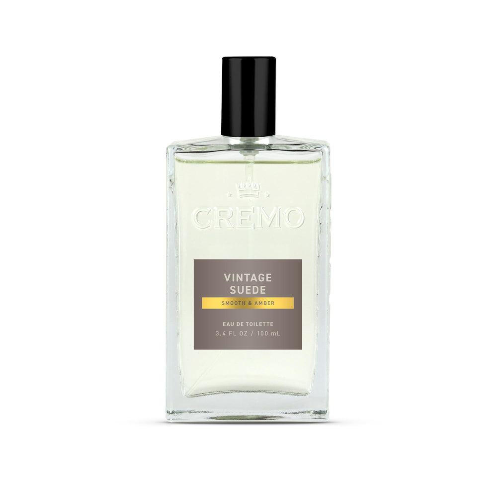 Cremo Vintage Suede bottle spray for daily refined fragrance