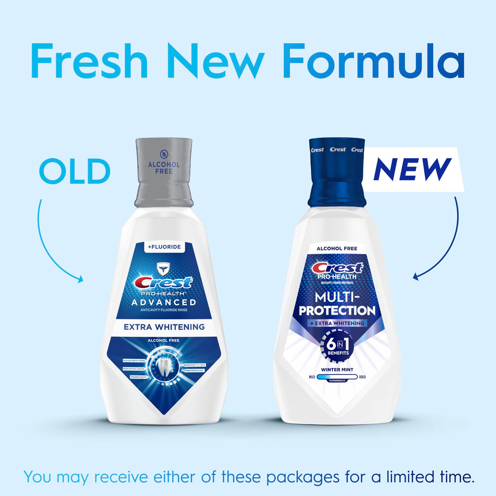 Crest close-up of liquid texture highlighting smooth alcohol-free formula